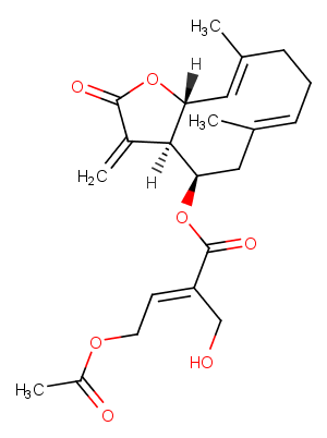 8 beta-(4-Acetoxy-5-hydroxytigloyloxy)costunolide图片