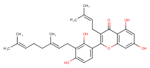 3'-Geranyl-3-prenyl-2',4',5,7-tetrahydroxyflavone图片