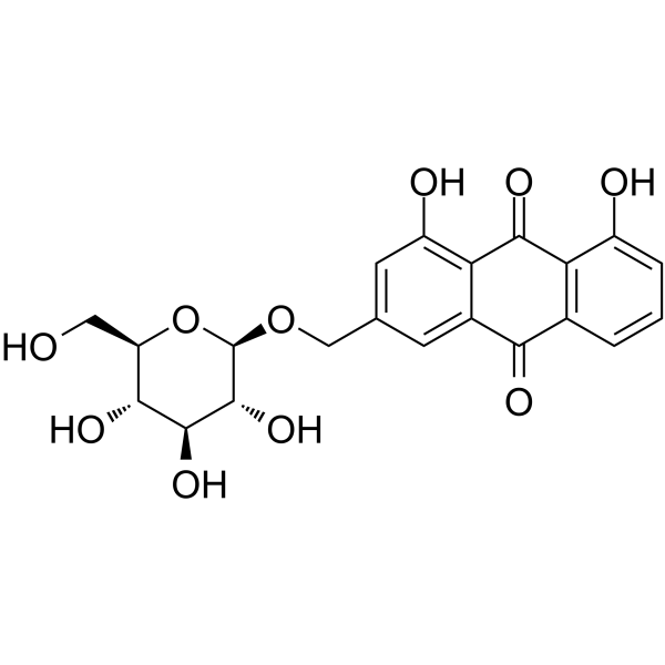 Aloe-emodin-3-(hydroxymethyl)-O-β-D-glucopyranoside图片