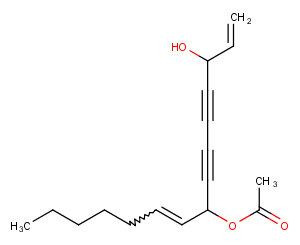 8-Acetoxypentadeca-1,9Z-diene-4,6-diyn-3-ol图片