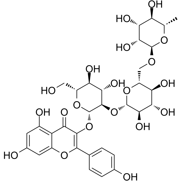 Kaempferol-3-O-α-L-rhamnopyranosyl-(1→6)-β-D-glucopyranosyl-(1→2)-β-D-glucopyranoside图片