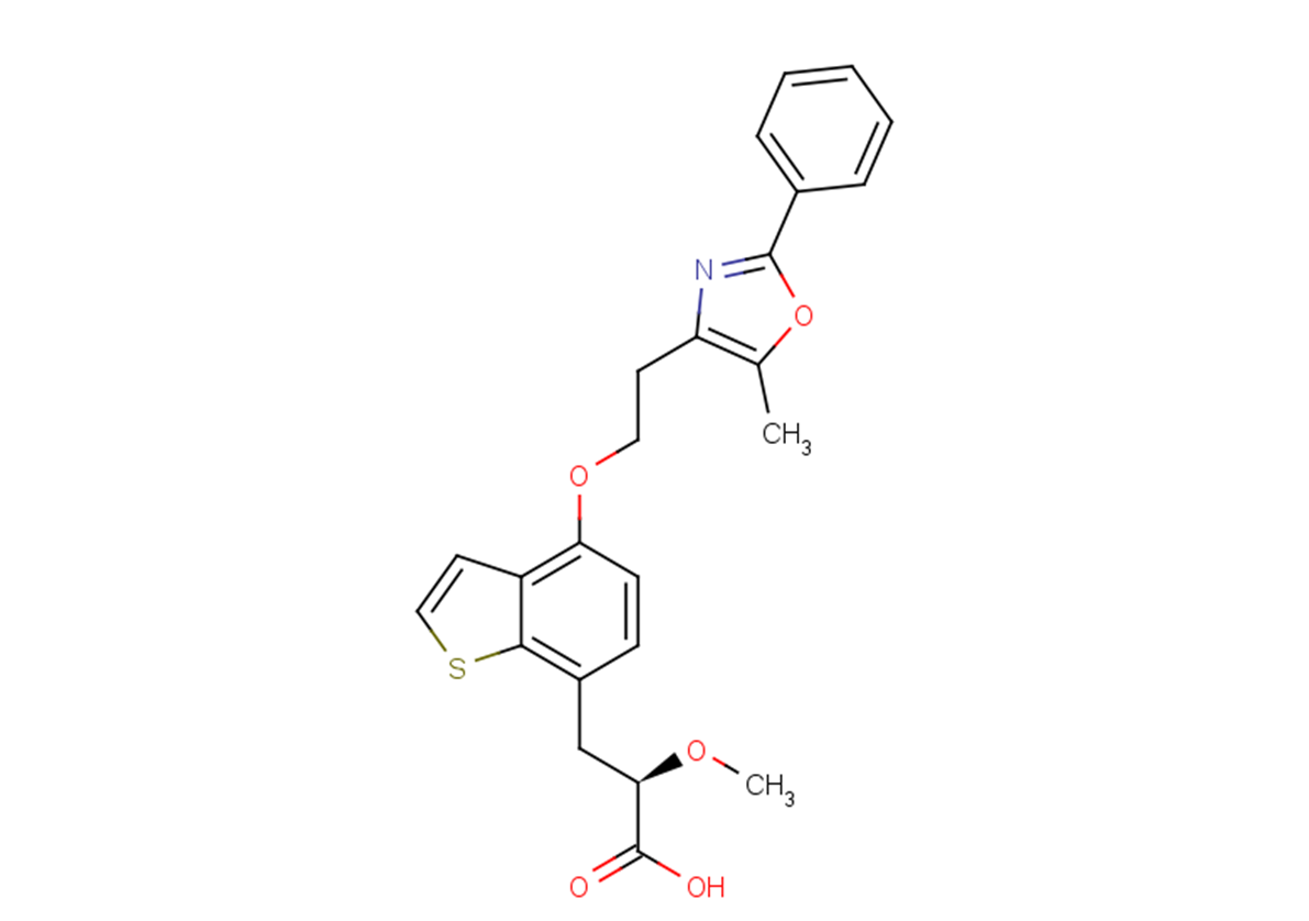Benzo[b]thiophene-7-propanoic acid,α-methoxy-4-[2-(5-methyl-2-phenyl-4-oxazolyl)ethoxy]-,(αR)-图片