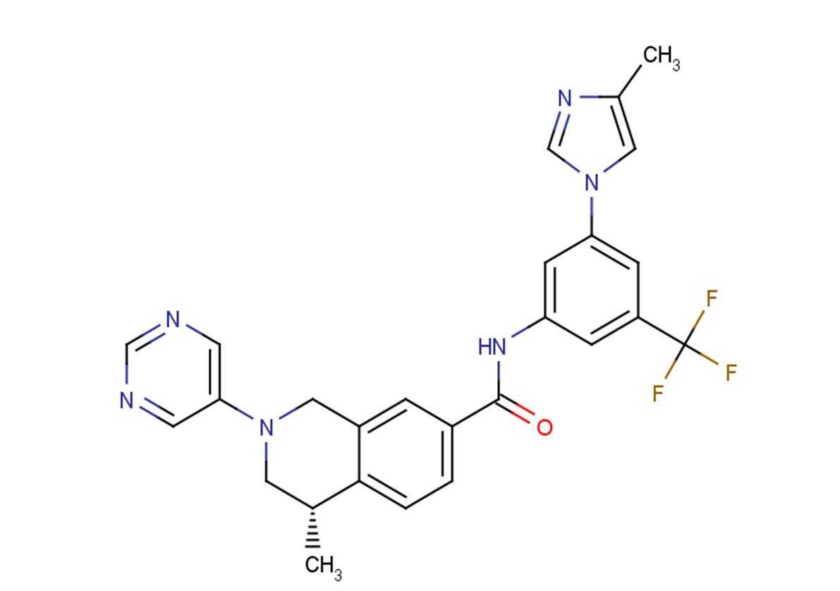 (S)-4-methyl-N-(3-(4-methyl-1H-imidazol-1-yl)-5-(trifluoromethyl)phenyl)-2-(pyrimidin-5-yl)-1,2,3,4-tetrahydroisoquinoline-7-carboxamide图片