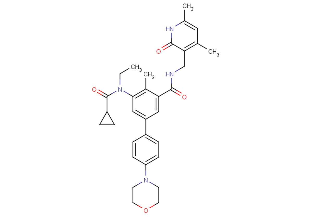 N-((4,6-dimethyl-2-oxo-1,2-dihydropyridin-3-yl)methyl)-5-(N-ethylcyclopropanecarboxamido)-4-methyl-4′-morpholino-[1,1′-biphenyl]-3-carboxamide图片