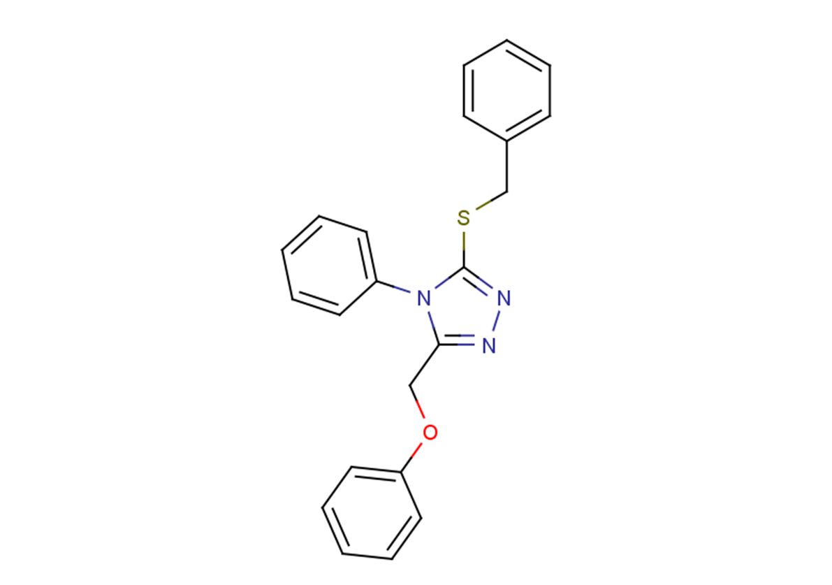 4H-1,2,4-Triazole,3-(phenoxymethyl)-4-phenyl-5-[(phenylmethyl)thio]-图片