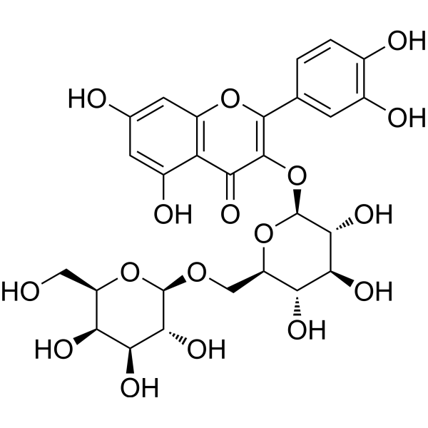 Quercetin-3-O-b-D-galactopyranosyl-(1→6)-b-D-glucopyranoside图片