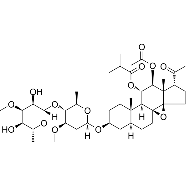 3-O-beta-Allopyranosyl-(1->4)-beta-oleandropyranosyl-11-O-isobutyryl-12-O-acetyltenacigenin B图片