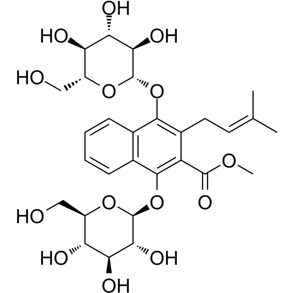 Methyl 1,4-bisglucosyloxy-3-prenyl-2-naphthoate图片
