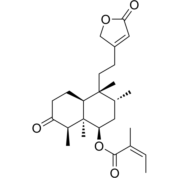 (Z)-(1R,3R,4R,4aS,8R,8aR)-3,4,8,8a-Tetramethyl-7-oxo-4-(2-(5-oxo-2,5-dihydrofuran-3-yl)ethyl)decahydronaphthalen-1-yl 2-methylbut-2-enoate图片