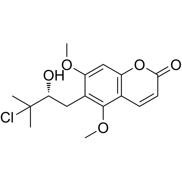 (+)-6-(3-Chloro-2-hydroxy-3-methylbutyl)-5,7-dimethoxycoumarin图片