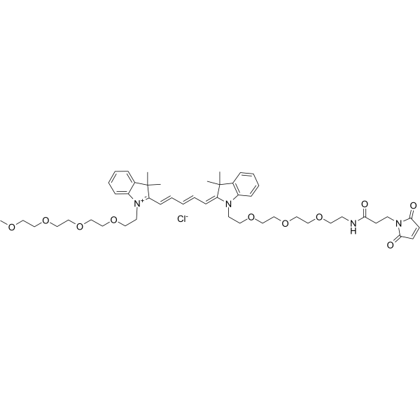 N-(m-PEG4)-N'-(PEG3-Mal)-Cy5图片