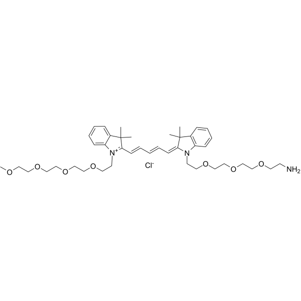 N-(m-PEG4)-N'-(amino-PEG3)-Cy5图片