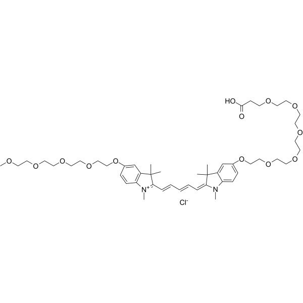 N-methyl-N'-methyl-O-(m-PEG4)-O'-(acid-PEG5)-Cy5图片