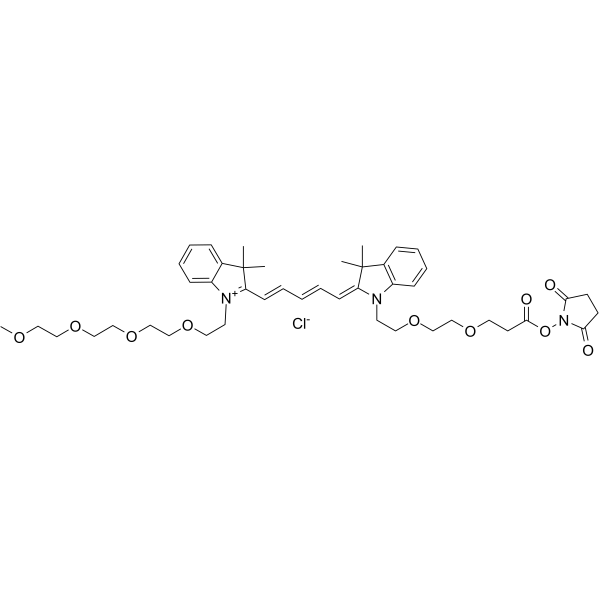 N-(m-PEG4)-N'-(PEG2-NHS ester)-Cy5图片
