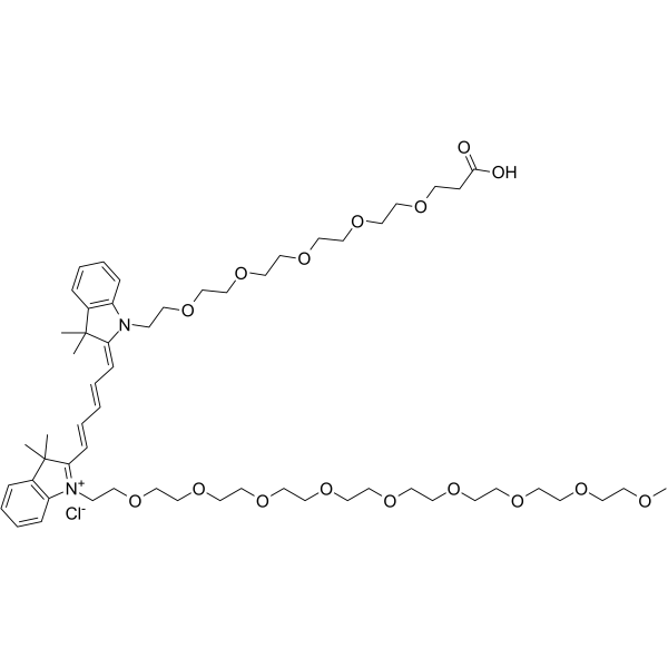 N-(m-PEG9)-N'-(PEG5-acid)-Cy5图片