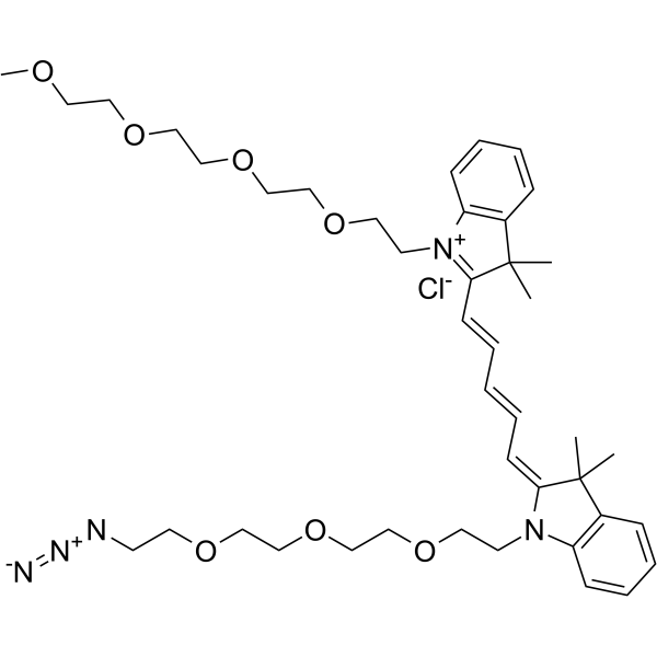 N-(m-PEG4)-N'-(azide-PEG3)-Cy5图片