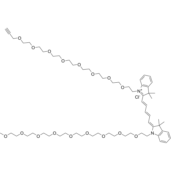 N-(m-PEG9)-N'-(propargyl-PEG8)-Cy5图片