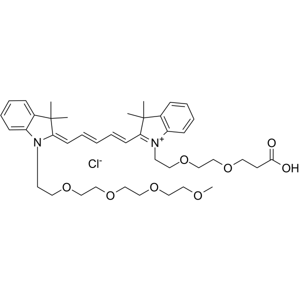 N-(m-PEG4)-N'-(PEG2-acid)-Cy5图片