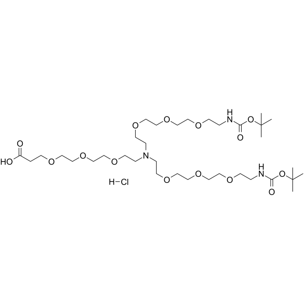 N-bis(t-boc-N-amido-PEG3)-N-(PEG3-acid)(hydrochloride)图片