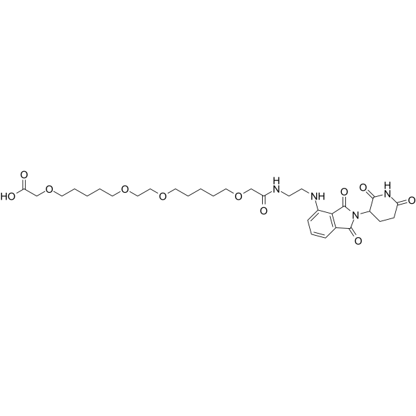 Pomalidomide-C2-amido-(C1-O-C5-O-C1)2-COOH图片