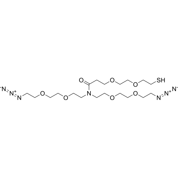 N,N-Bis(PEG2-N3)-N-amido-PEG2-thiol图片