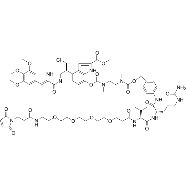 Mal-PEG4-VC-PAB-DMEA-Seco-Duocarmycin SA图片