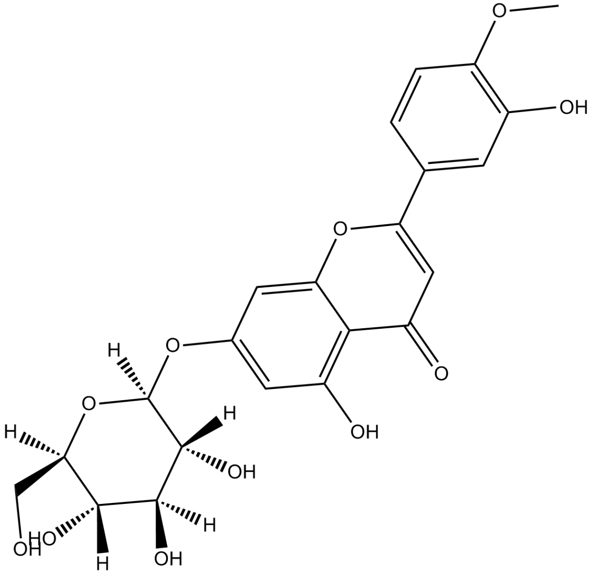 Diosmetin-7-O-β-D-glucopyranoside图片