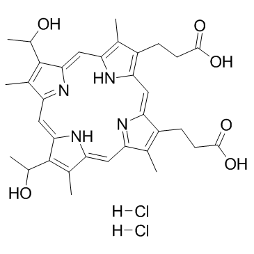 Hematoporphyrin dihydrochloride(Hematoporphyrin IX dihydrochloride)图片