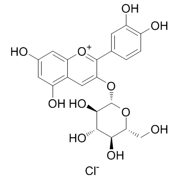 Kuromanin chloride(Chrysontemin Cyanidin 3-O-glucoside chloride)图片
