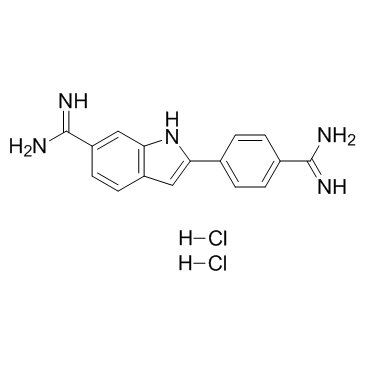 DAPI dihydrochloride(4',6-Diamidino-2-phenylindole dihydrochloride)图片