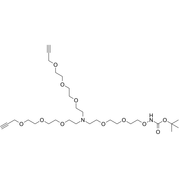 N-(t-Boc-Aminooxy-PEG2)-N-bis(PEG3-propargyl)图片