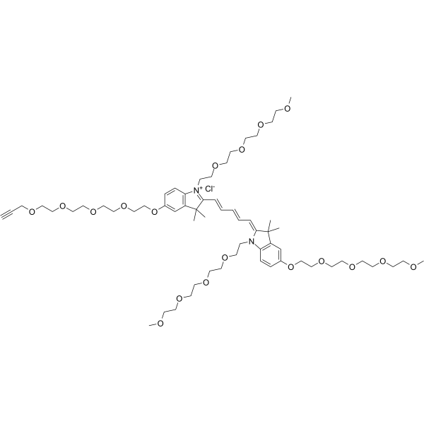 N-(m-PEG4)-N'-(m-PEG4)-O-(m-PEG4)-O'-(propargyl-PEG4)-Cy5图片