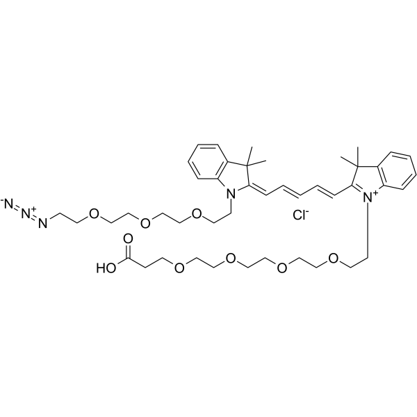 N-(Azide-PEG3)-N'-(PEG4-acid)-Cy5图片