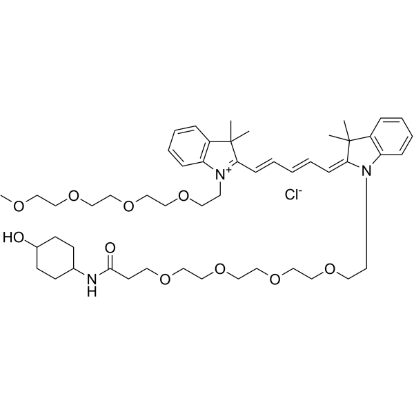 N-(m-PEG4)-N'-(4-Hydroxycyclohexyl-1-amido-PEG4)-Cy5图片