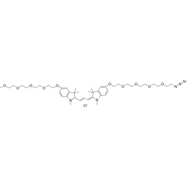 N-Methyl-N'-methyl-O-(m-PEG4)-O'-(azide-PEG4)-Cy3图片