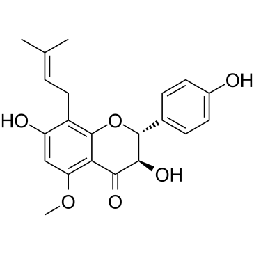 (2R,3R)-3,7-Dihydroxy-2-(4-hydroxyphenyl)-5-methoxy-8-(3-methylbut-2-en-1-yl)chroman-4-one图片