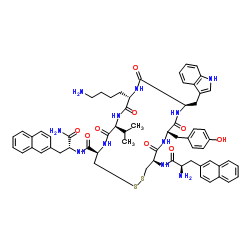 (D-2-Nal5,Cys6·11,Tyr7,D-Trp8,Val10,2-Nal12)-Somatostatin-14(5-12)amide图片
