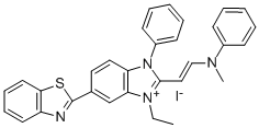 5-(1,3-benzothiazol-2-yl)-3-ethyl-2-{2-[methyl(phenyl)amino]vinyl}-1-phenyl-1H-benzimidazol-3-ium iodide(5233705)ͼƬ