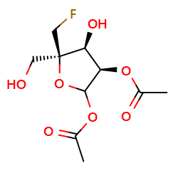 (3R,4S,5R)-3-(acetyloxy)-5-(fluoromethyl)-4-hydroxy-5-(hydroxymethyl)oxolan-2-ylacetate图片