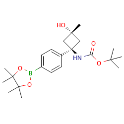 tert-butylN-[trans-3-hydroxy-3-methyl-1-[4-(4,4,5,5-tetramethyl-1,3,2-dioxaborolan-2-yl)phenyl]cyclobutyl]carbamate图片