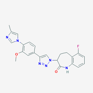 6-Fluoro-3-(4-(3-methoxy-4-(4-methyl-1H-imidazol-1-yl)phenyl)-1H-1,2,3-triazol-1-yl)-4,5-dihydro-1H-benzo[b]azepin-2(3H)-one图片