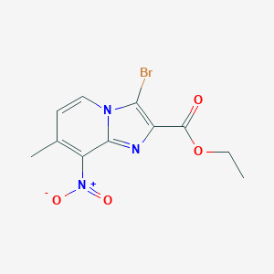 Ethyl 3-bromo-7-methyl-8-nitroimidazo-[1,2-a]pyridine-2-carboxylate图片