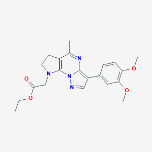 ethyl 2-[3-(3,4-dimethoxyphenyl)-5-methyl-6,7-dihydro-8H-pyrazolo[1,5-a]pyrrolo[3,2-e]pyrimidin-8-yl]acetate图片