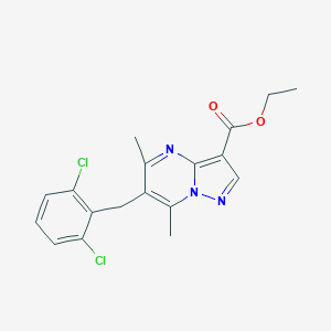 Ethyl 6-(2,6-dichlorobenzyl)-5,7-dimethylpyrazolo[1,5-a]pyrimidine-3-carboxylate图片