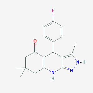 4-(4-Fluorophenyl)-3,7,7-trimethyl-2,4,6,7,8,9-hexahydro-5H-pyrazolo[3,4-b]quinolin-5-one图片