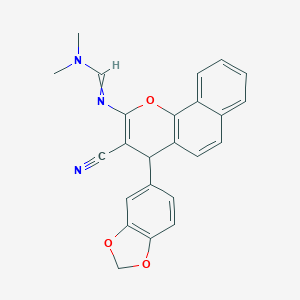 N'-[4-(1,3-Benzodioxol-5-yl)-3-cyano-4H-benzo[h]chromen-2-yl]-N,N-dimethyliminoformamide图片