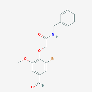 N-benzyl-2-(2-bromo-4-formyl-6-methoxyphenoxy)acetamide图片