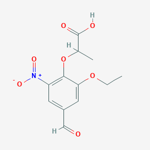 2-(2-ethoxy-4-formyl-6-nitrophenoxy)propanoic acid图片