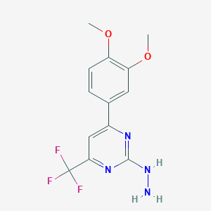 4-(3,4-dimethoxyphenyl)-2-hydrazino-6-(trifluoromethyl)pyrimidine图片