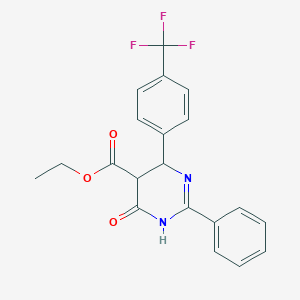 Ethyl 6-hydroxy-2-phenyl-4-[4-(trifluoromethyl)phenyl]-4,5-dihydro-5-pyrimidinecarboxylate图片